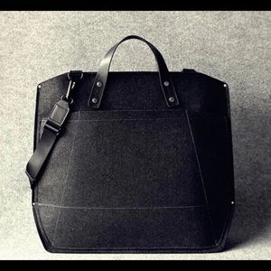 Charbonize Genuine Leather & Wool Felt Laptop Bag